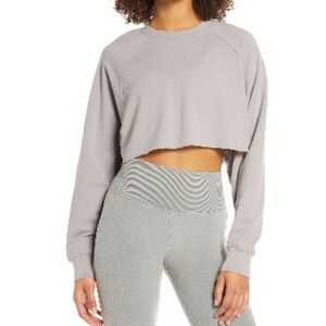 Alo Gray Cropped Sweatshirt